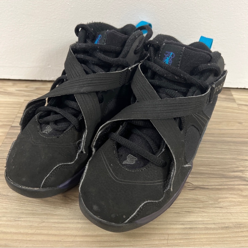 Nike Air Jordan Retro 8.0 Dark Concord Black Aqua Blue Sz 2.5Y 467809-009 RARE